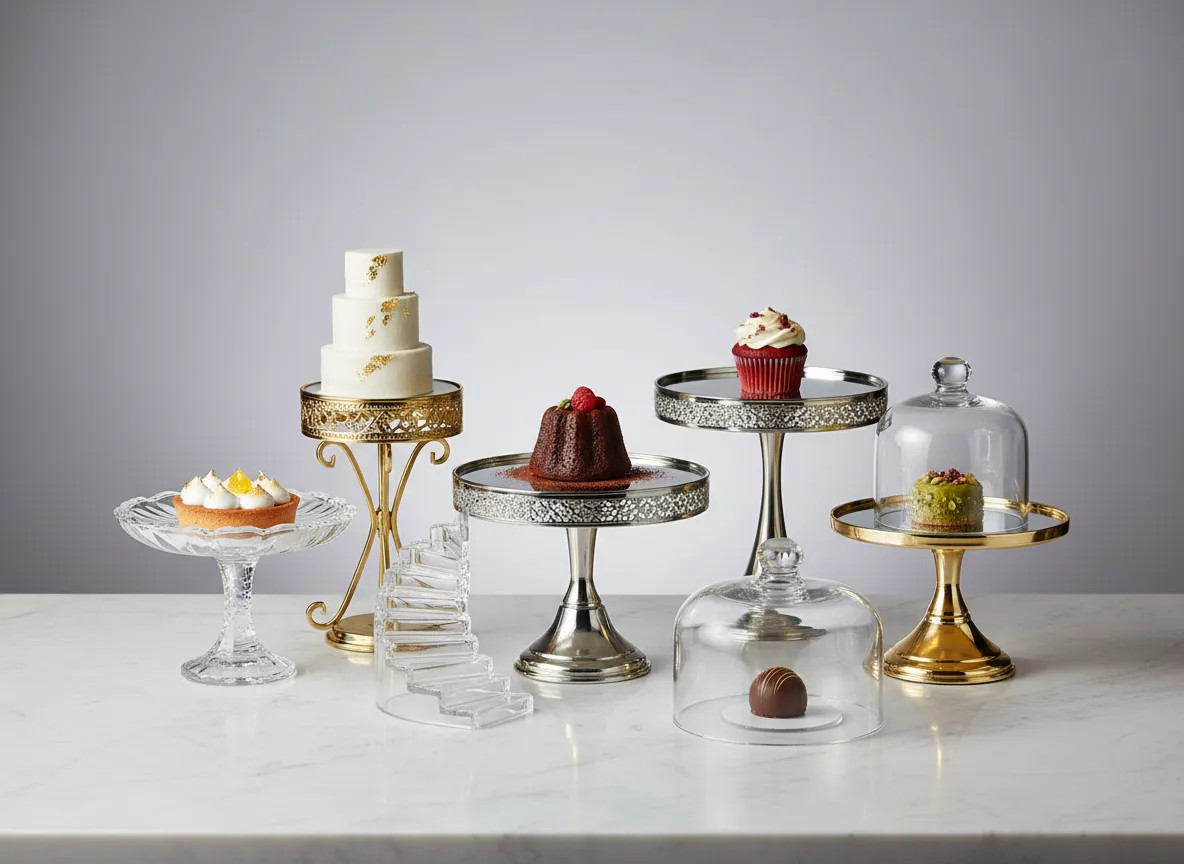 Luxury cake stands gold silver acrylic glass Detroit