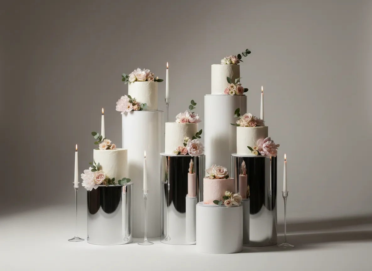 Custom pillars with cake display decor Detroit