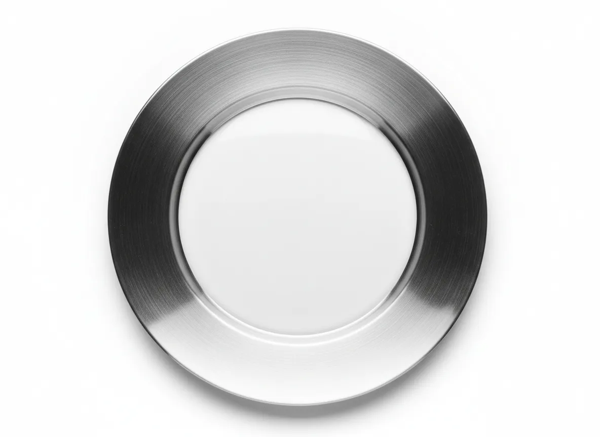 Silver glass rimming charger plate rental Detroit