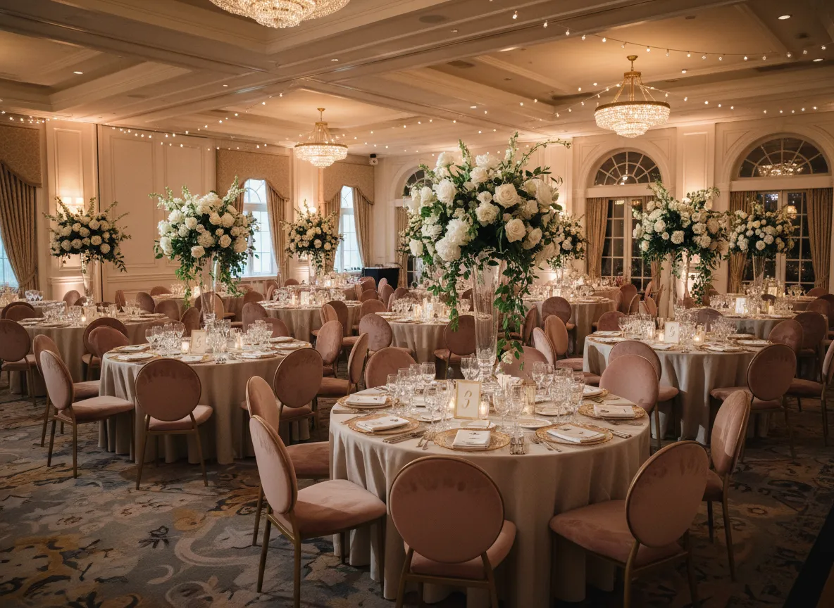 Wedding reception with luxury event decor Detroit