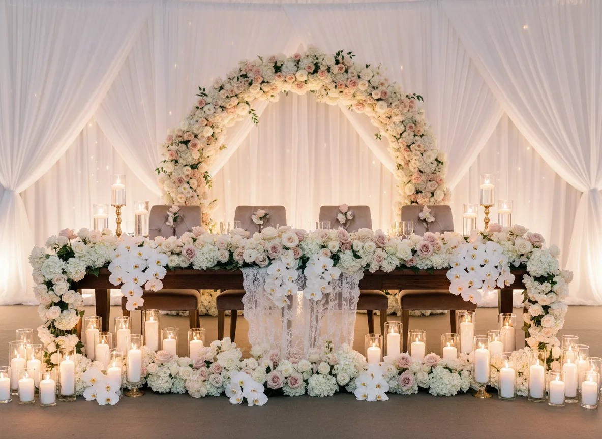 Luxury event decor Detroit head table design
