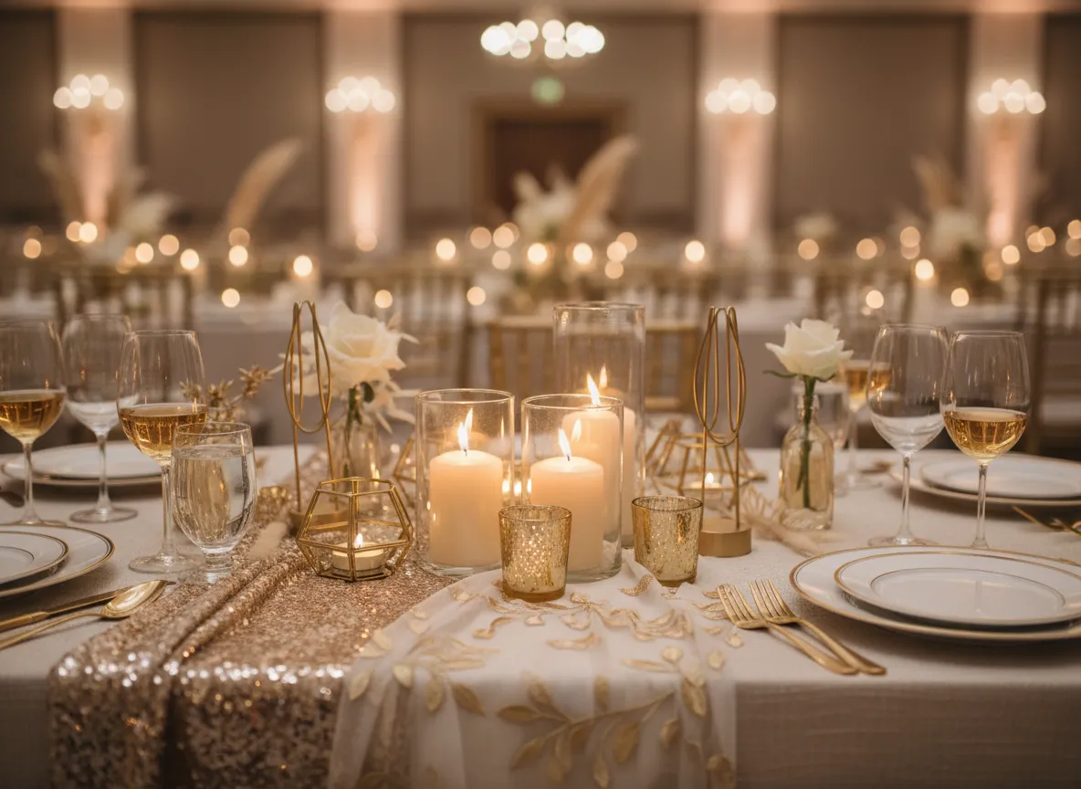 Event decor rental Detroit with centerpieces and linens