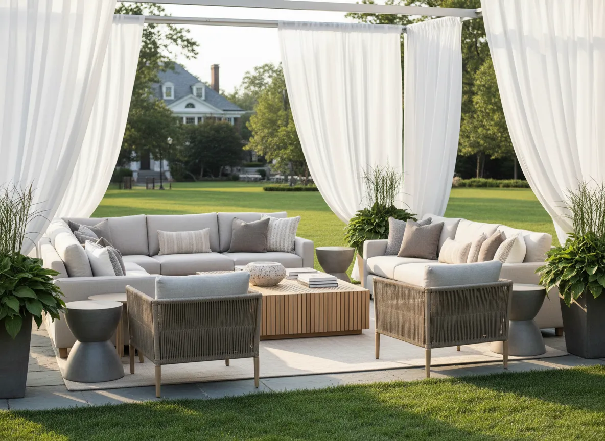 Outdoor lounge seating rentals for Detroit events