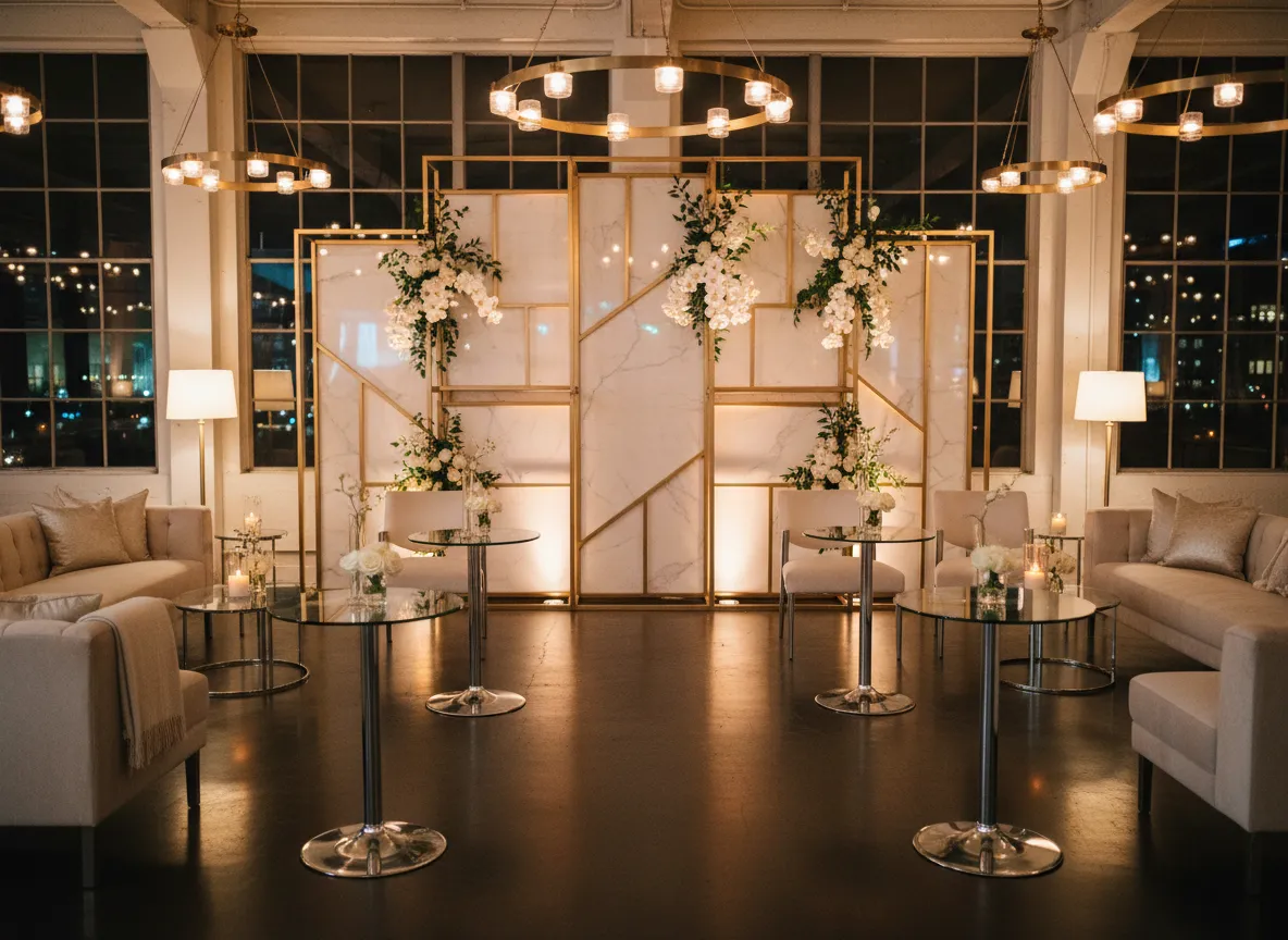 Engagement party luxury event decor Detroit