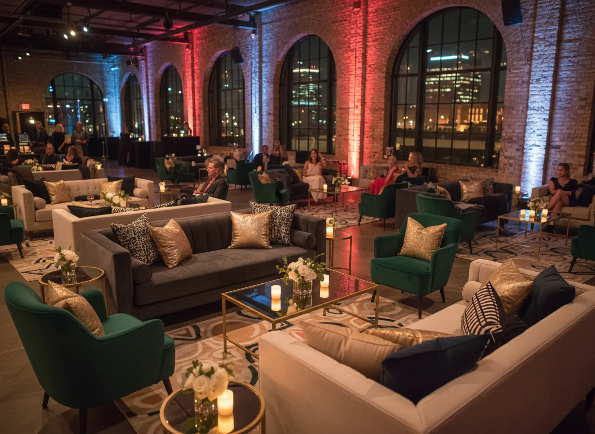 intimate lounge groupings for Detroit private party setup