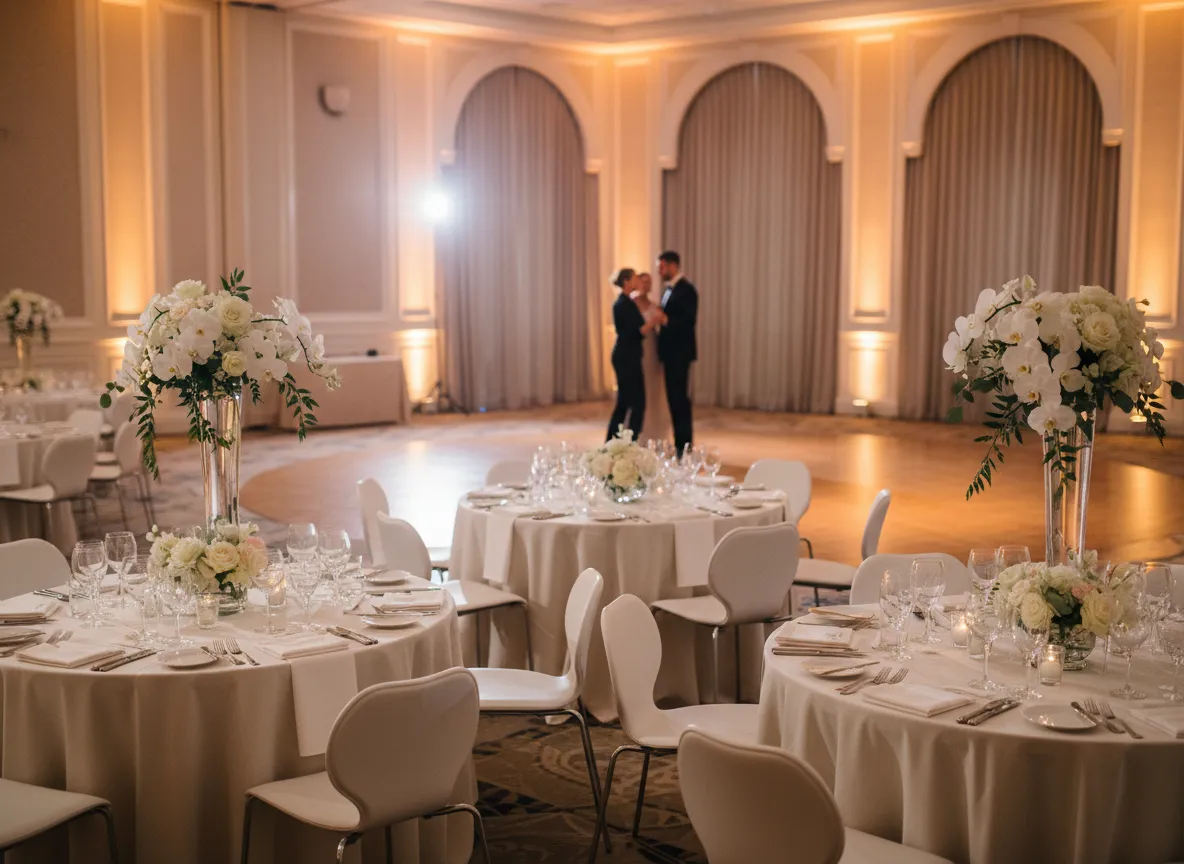Elegant ballroom wedding rental design partnership Detroit