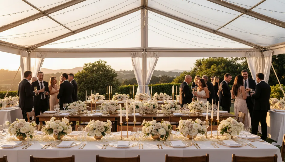 luxury wedding tent rental Detroit outdoor reception