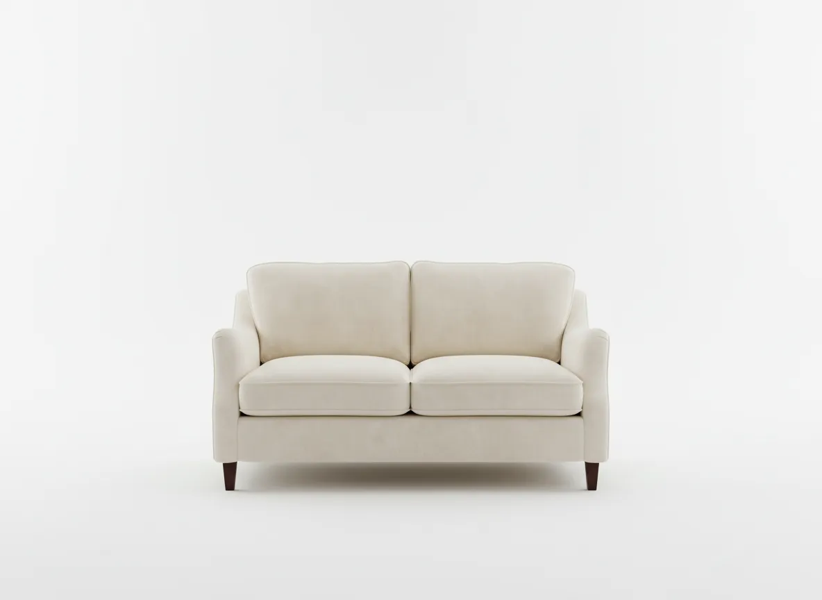 velvet love seat rental Detroit ivory loveseat studio image
