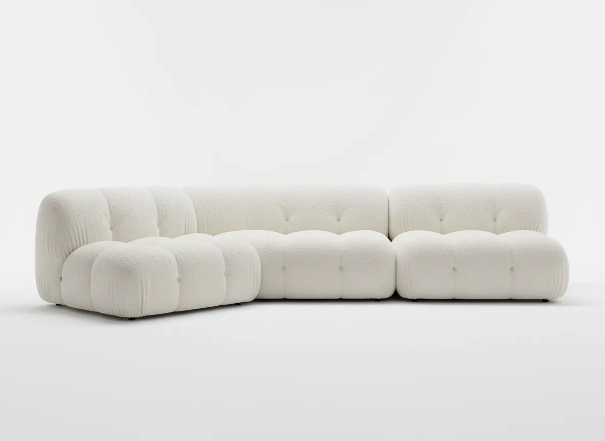 cloud couch rental Detroit ivory modular sofa on white background
