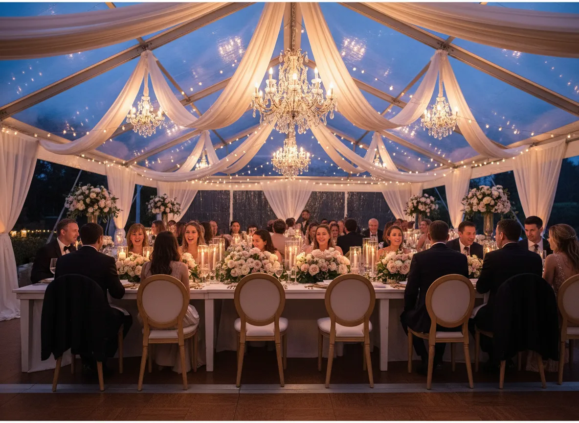 luxury wedding tent reception Detroit