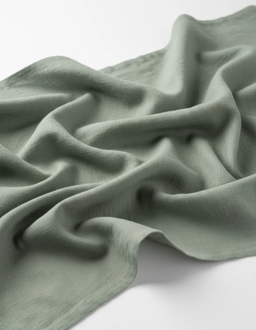 Sage green crushed linen texture rental in Birmingham Michigan