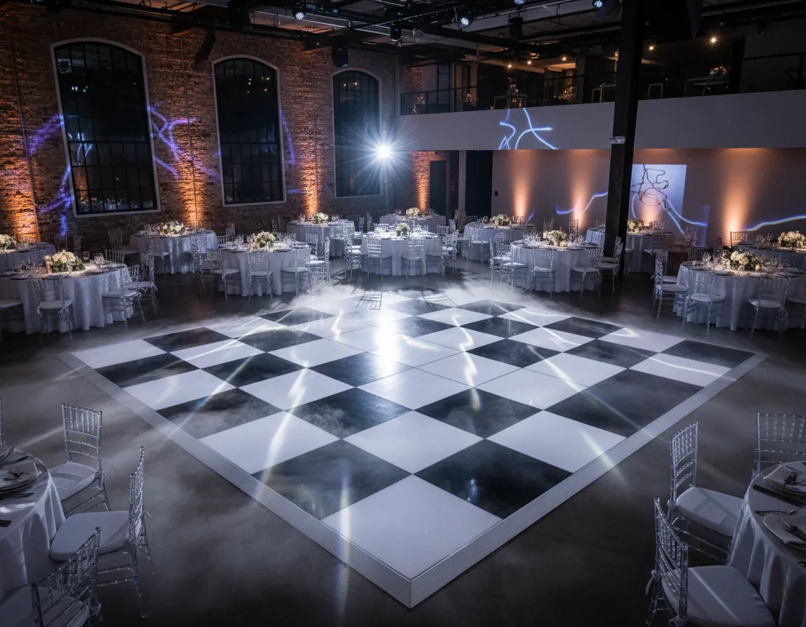 Detroit event dance floor and special effects rentals for reception