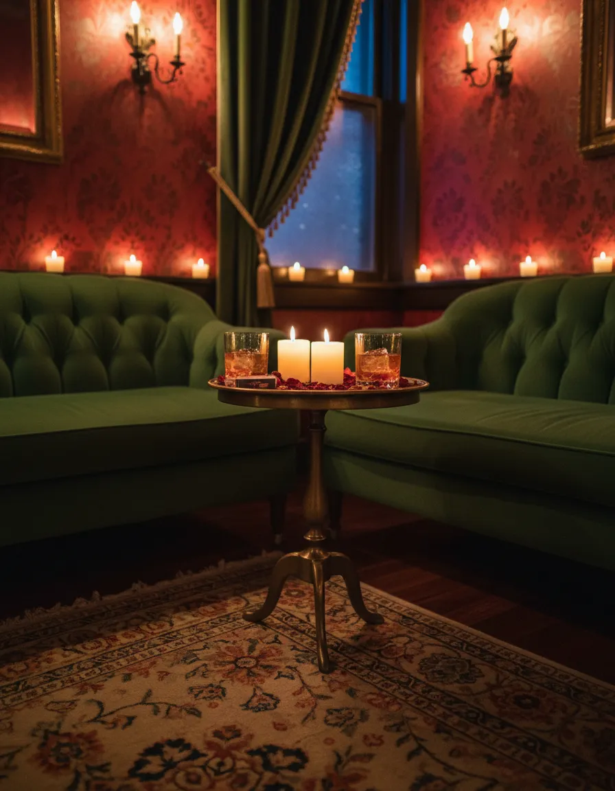 intimate cocktail lounge seating Detroit with velvet love seats