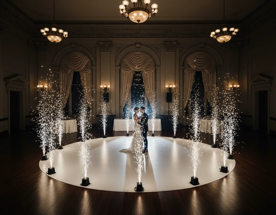 cold sparklers wedding Detroit first dance