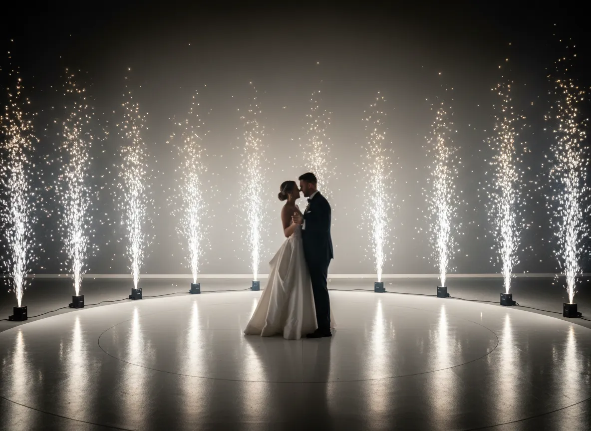 cold sparklers wedding Detroit first dance special effects