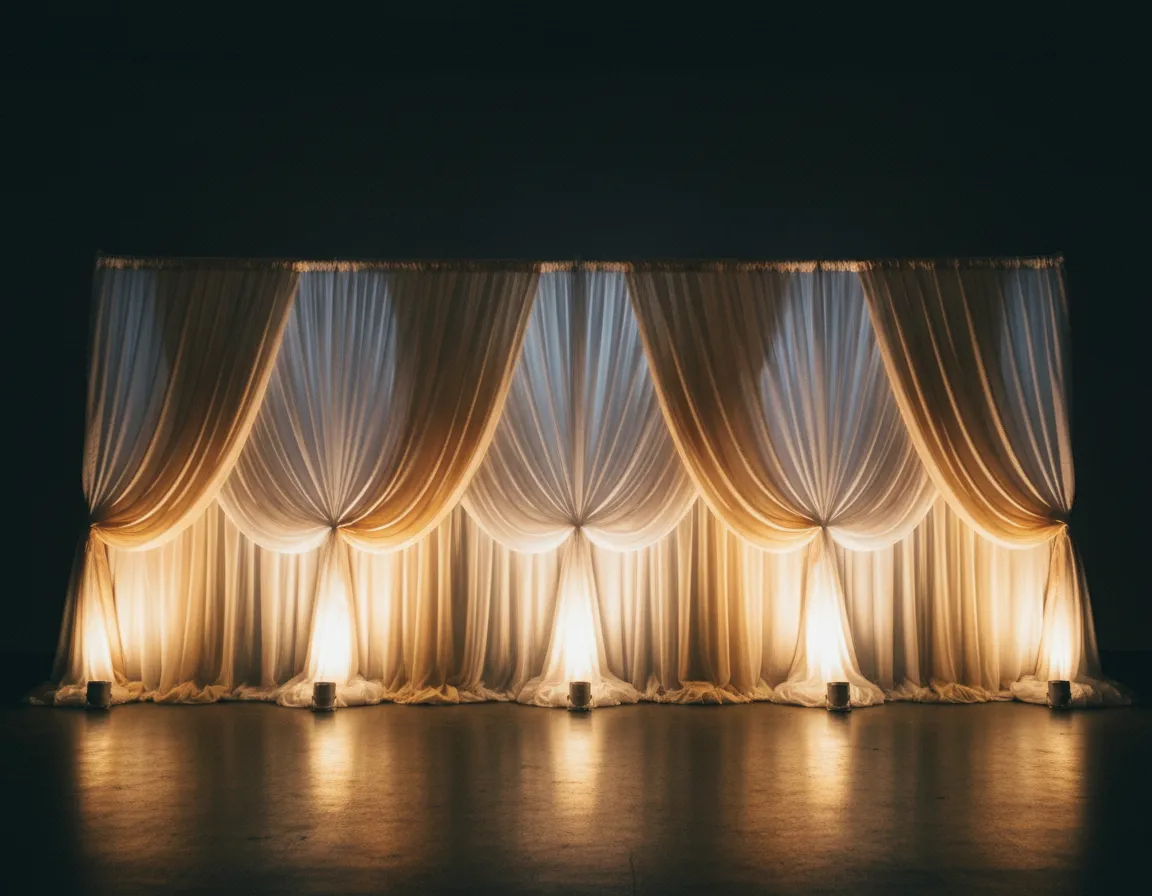 Pipe and drape rental creating luxury event backdrop in Detroit