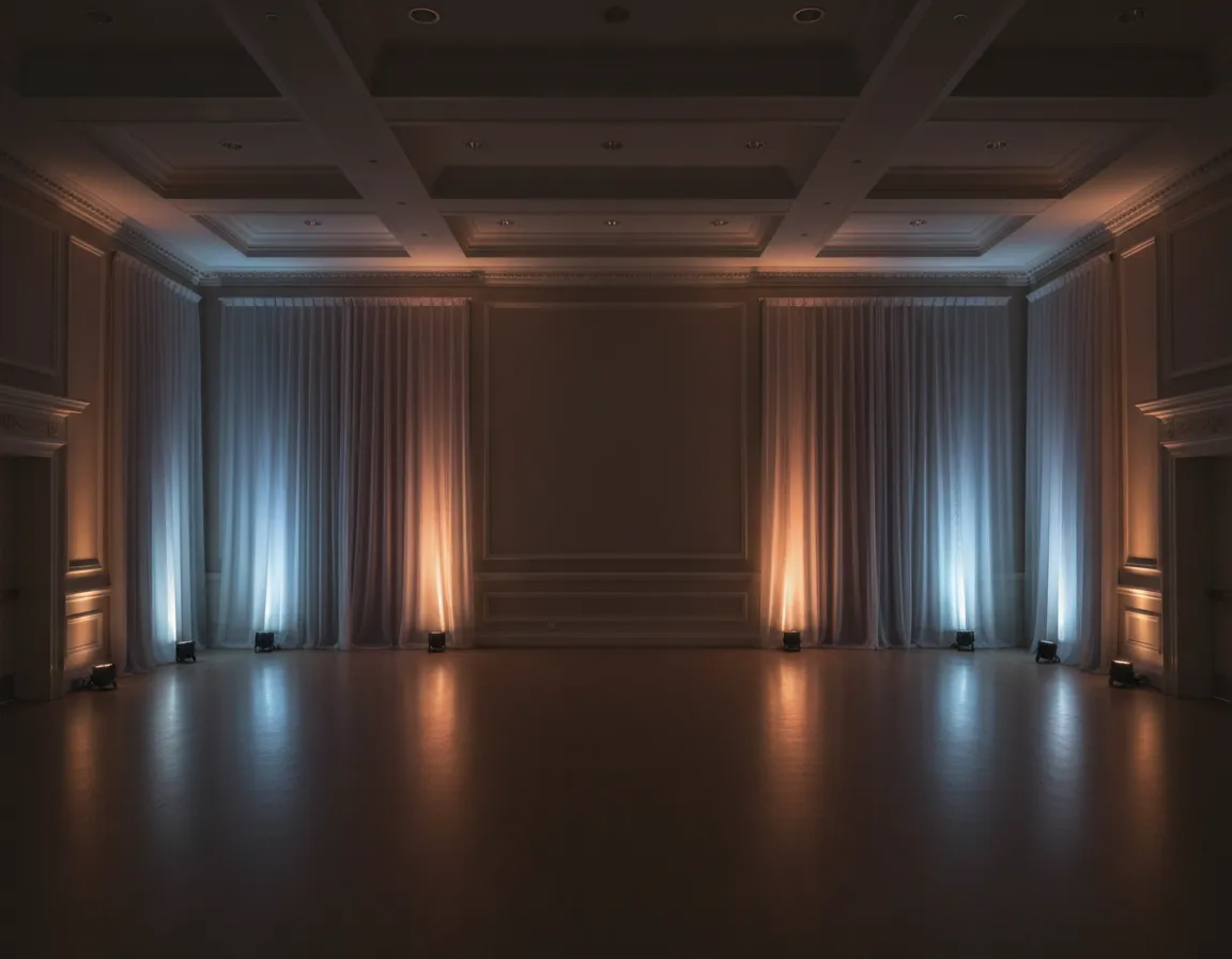 Wireless uplighting washing Detroit event venue walls