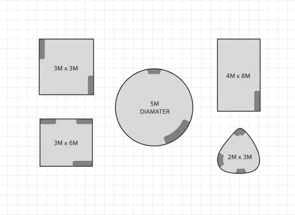 tent size guide diagram for tent rentals Detroit