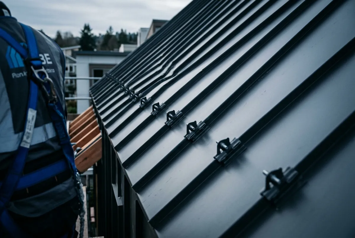 Custom metal roof installation