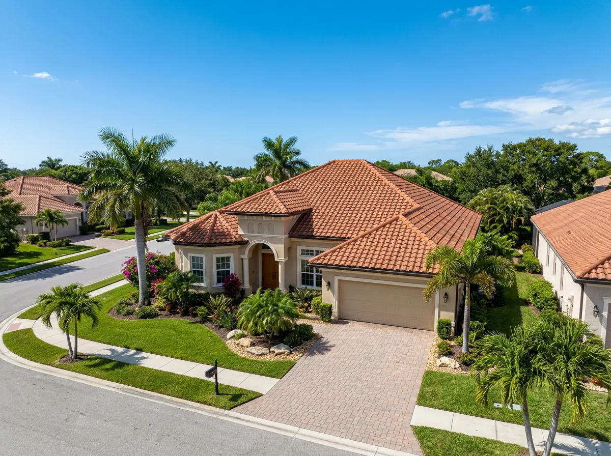 Residential Florida home with barrel-tile roof (example tile roof replacement)