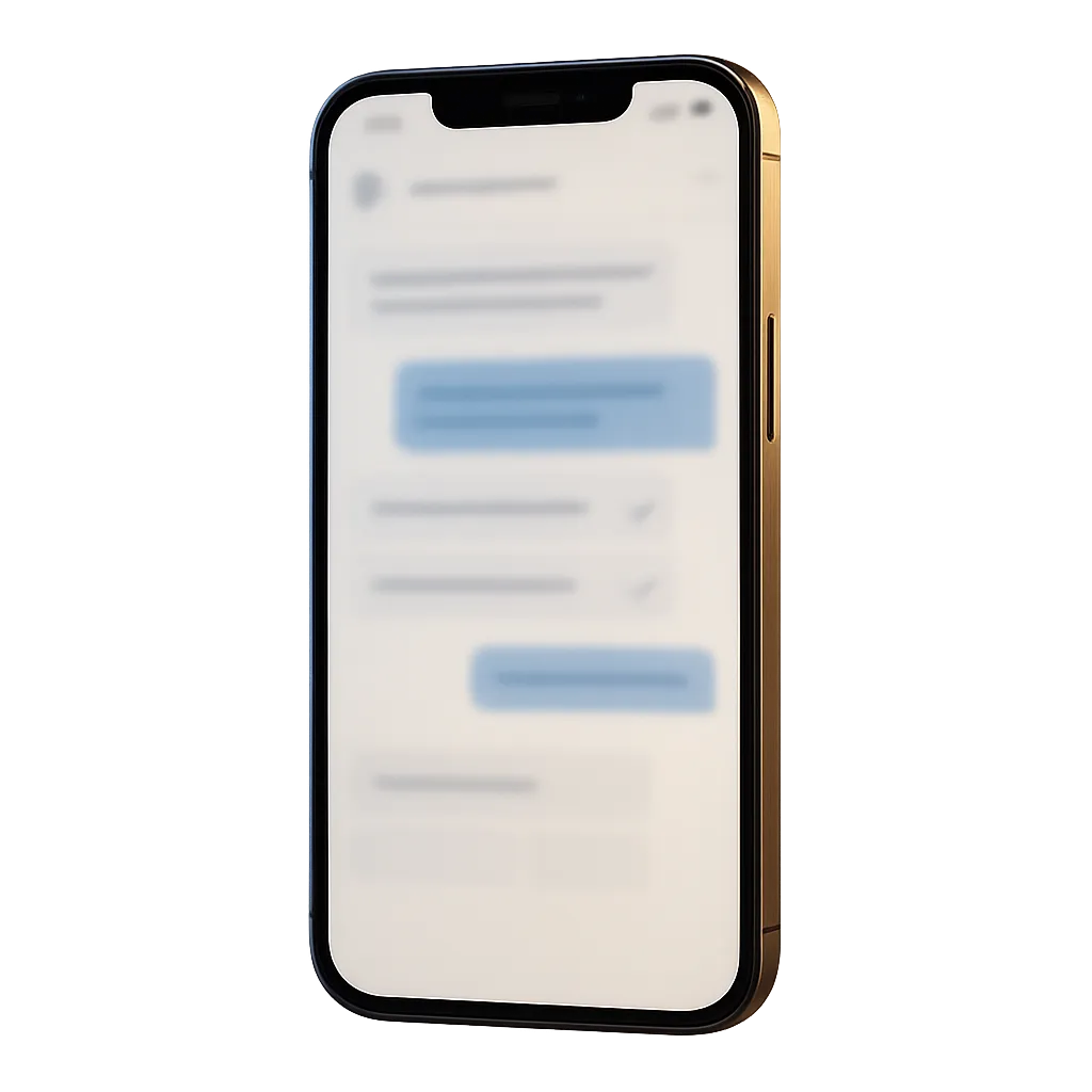 Mobile phone mockup showing instant automated Rainmaker AI response