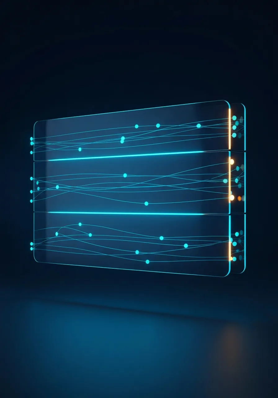 Abstract technical UI overlay representing AI layer integration