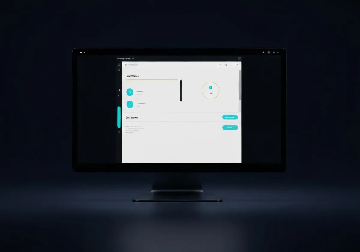 Premium UI mockup of a clean, branded portal environment