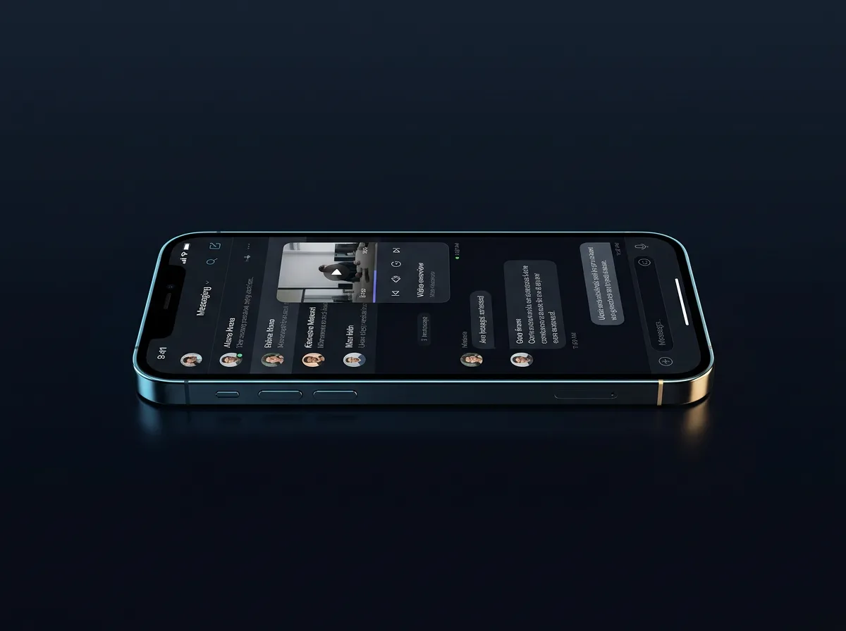 Mobile smartphone interface showcasing rapid direct message outreach and video overview links