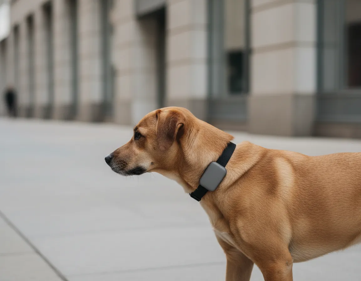 Whistle Health Tracker on dog collar