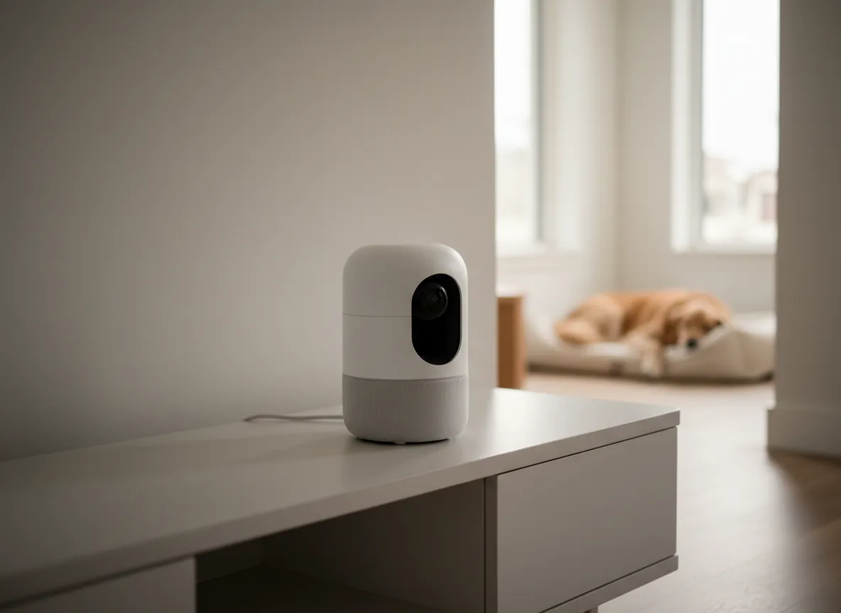 Interactive Dog Camera in a living room