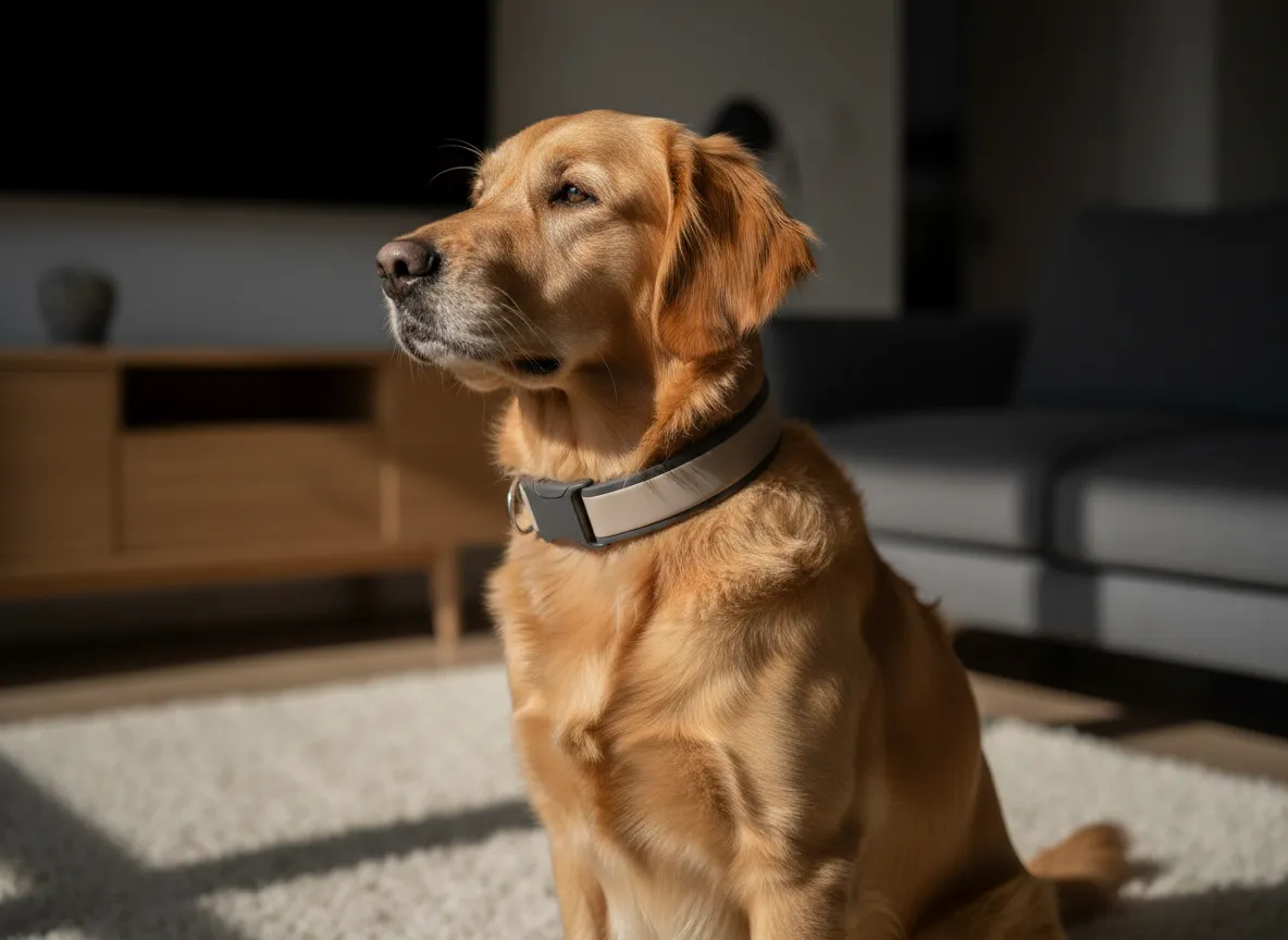 Smart GPS Dog Collar on a dog