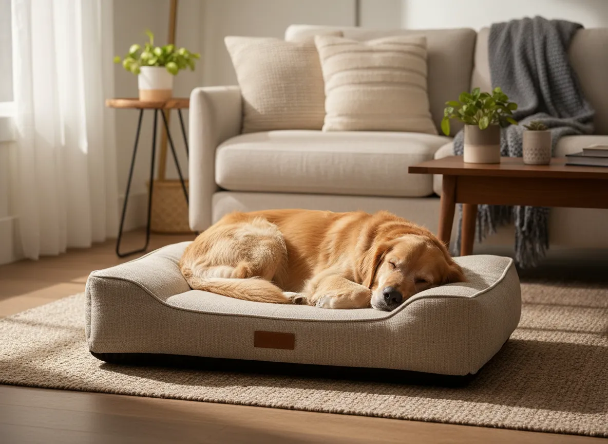 Dog resting on Signature Orthopedic Dog Bed