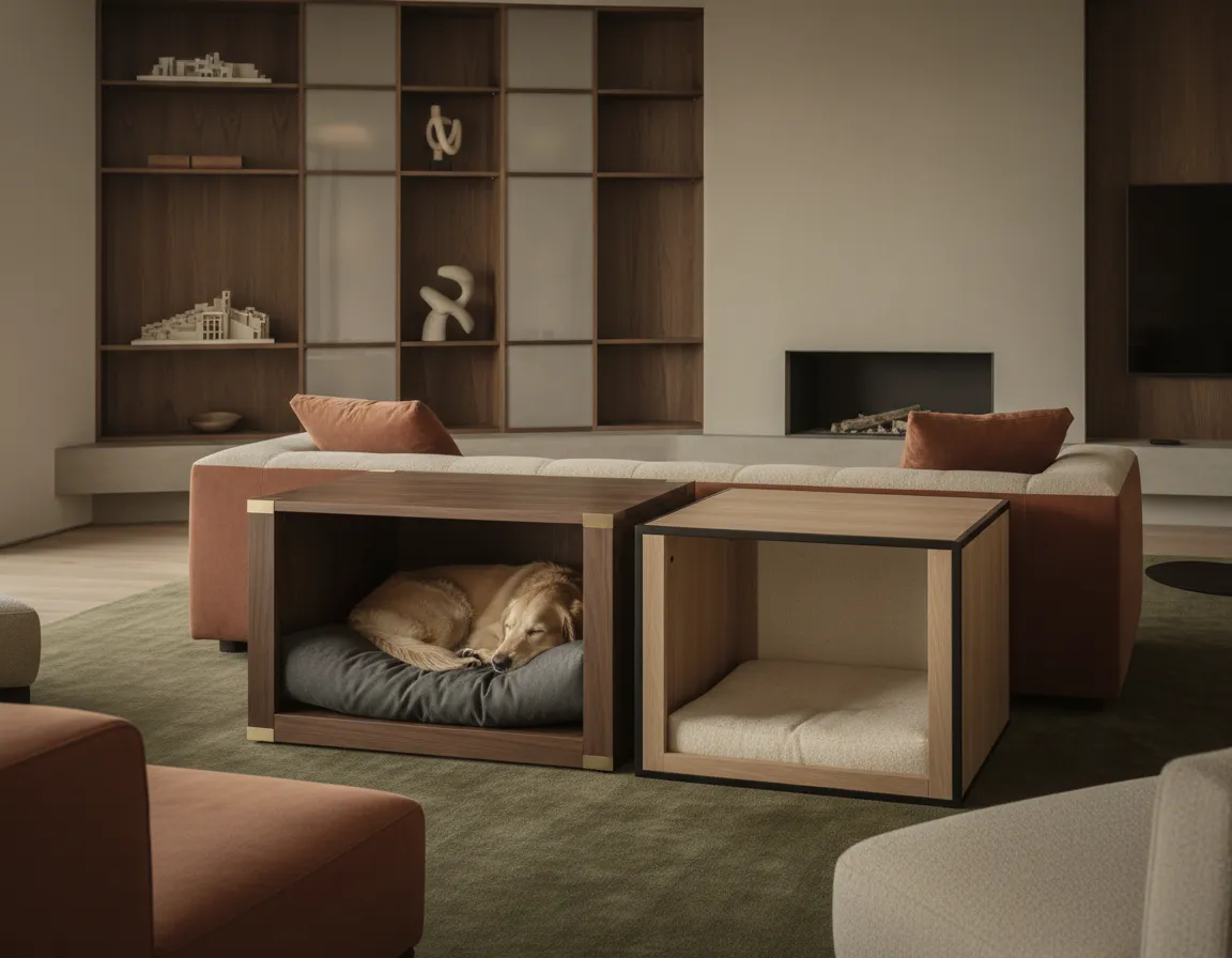 Architectural Crates collection in a living room