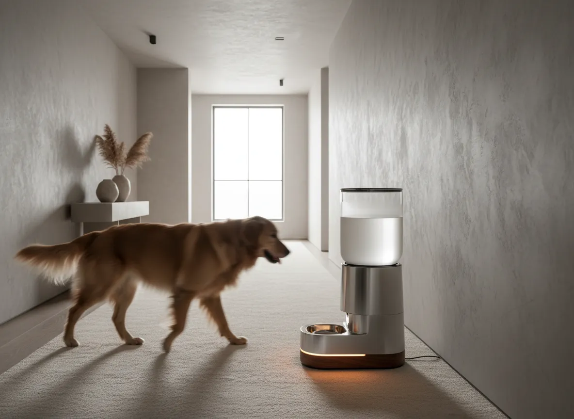 WOPET Smart Feeder on floor