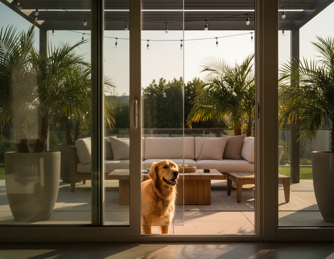 High Tech Pet Power Pet Door installed on patio door