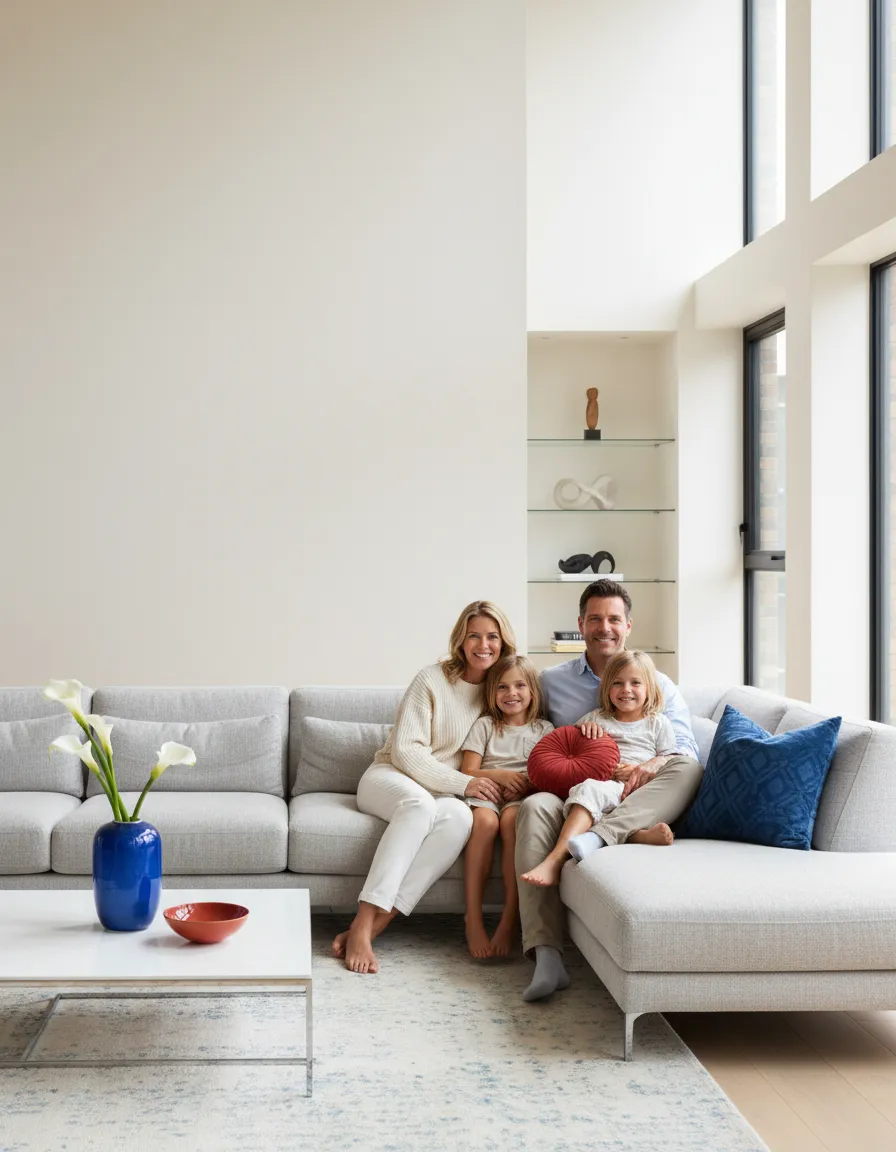 Family enjoying a comfortable home environment with perfect indoor air quality