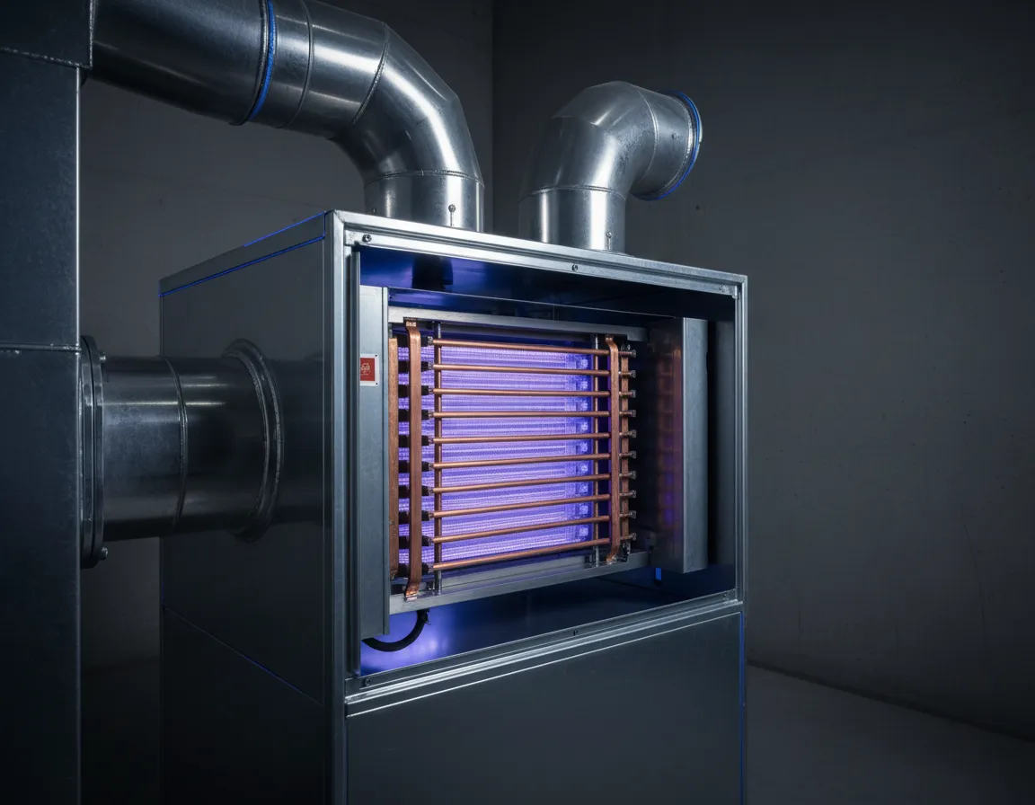 A pristine, efficient HVAC system ductwork protected by air purification