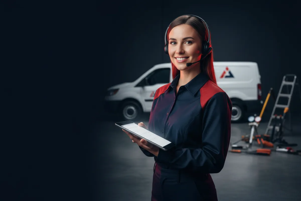 Friendly HVAC Plumbing Fix support specialist ready to answer calls