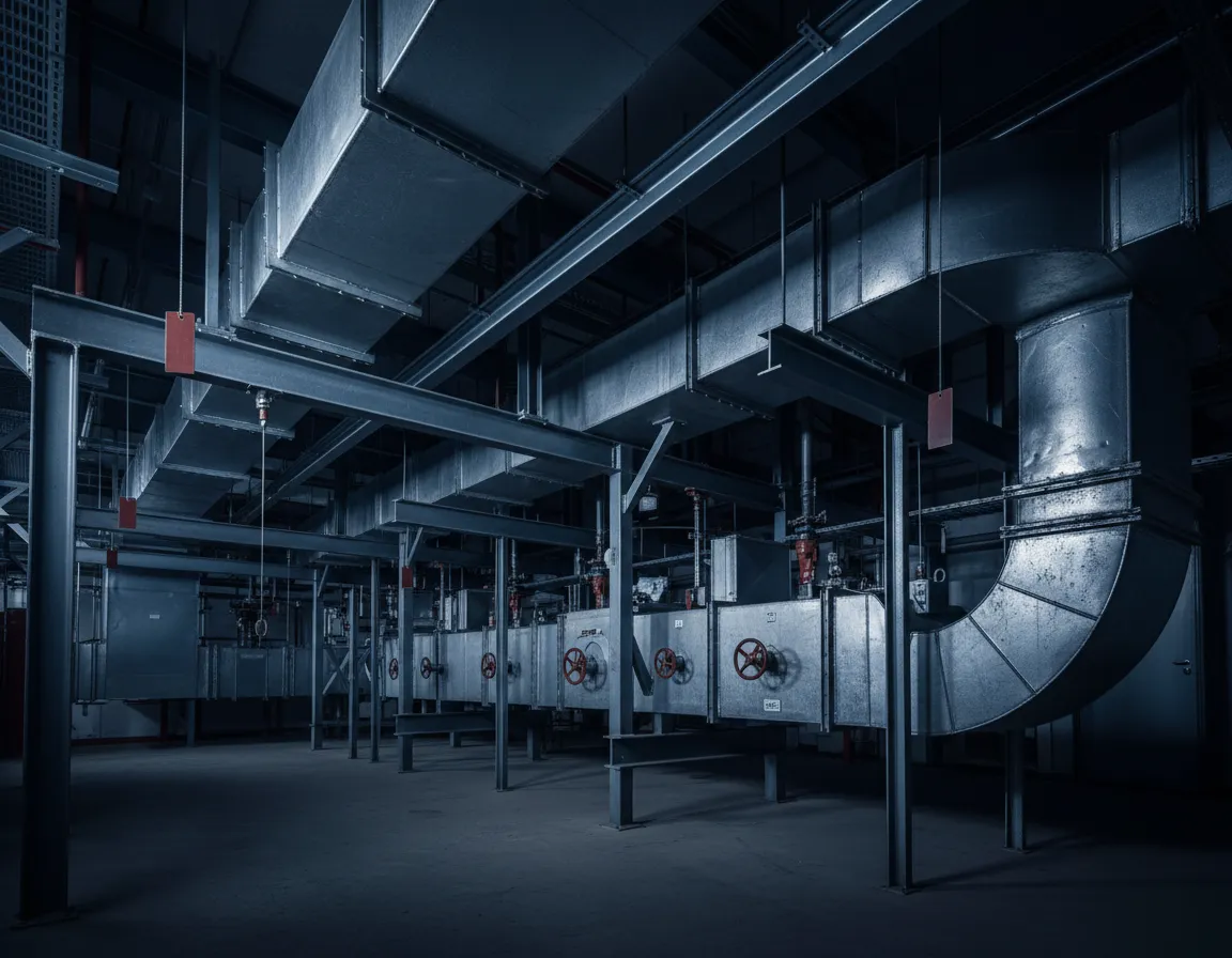 Heavy industrial ductwork and structural balancing in a commercial facility