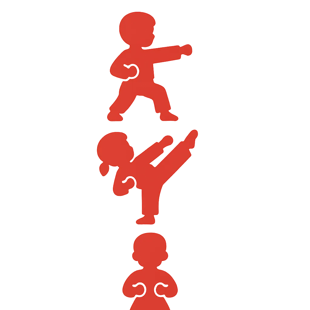 Kids doing karate silhouettes