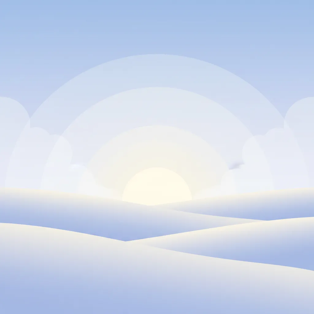 Calm minimalist horizon illustration in soft pastel colors