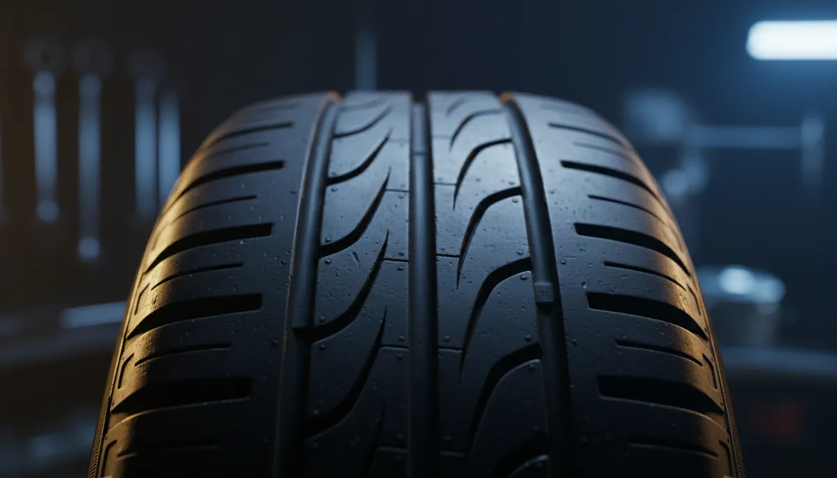 Tread wear bars showing bald tires