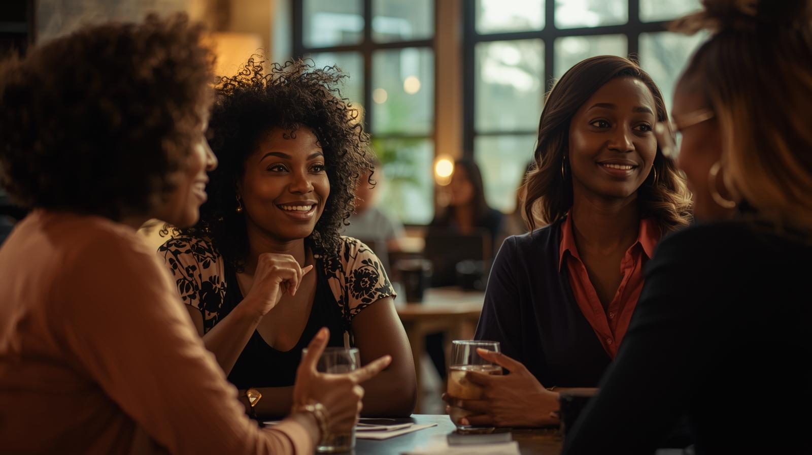 Group of confident African American women professionals collaborating
