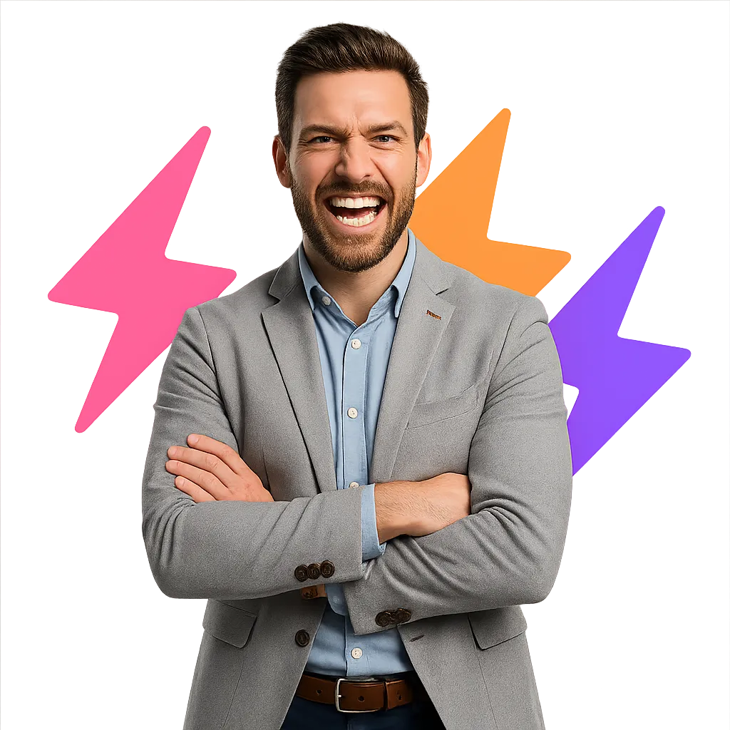 Confident entrepreneur surging forward