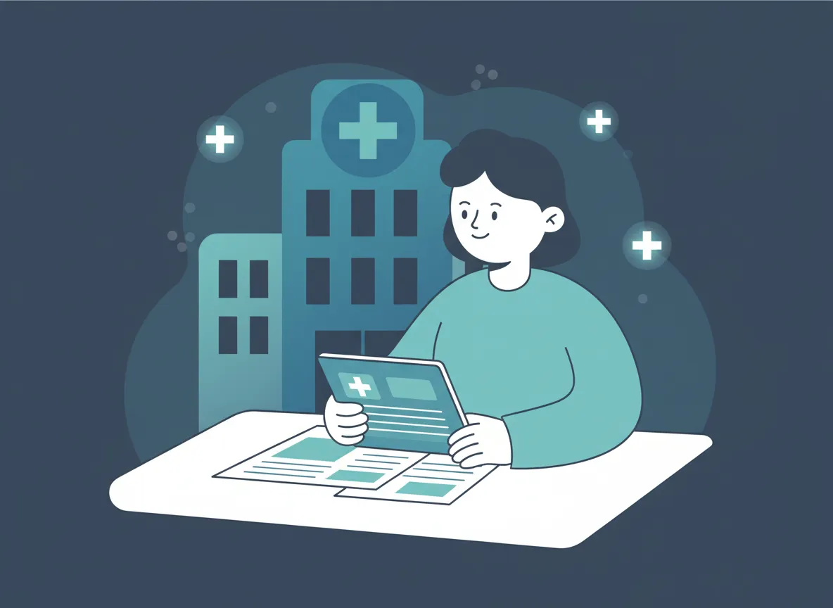 Illustration of medical bills and assistance