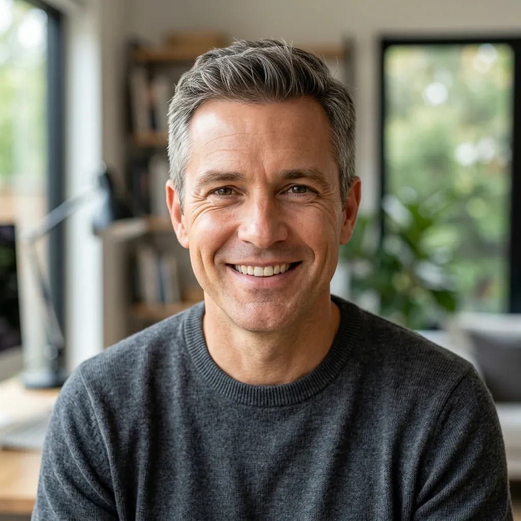 Headshot portrait of a smiling man in casual attire, used as a testimonial author