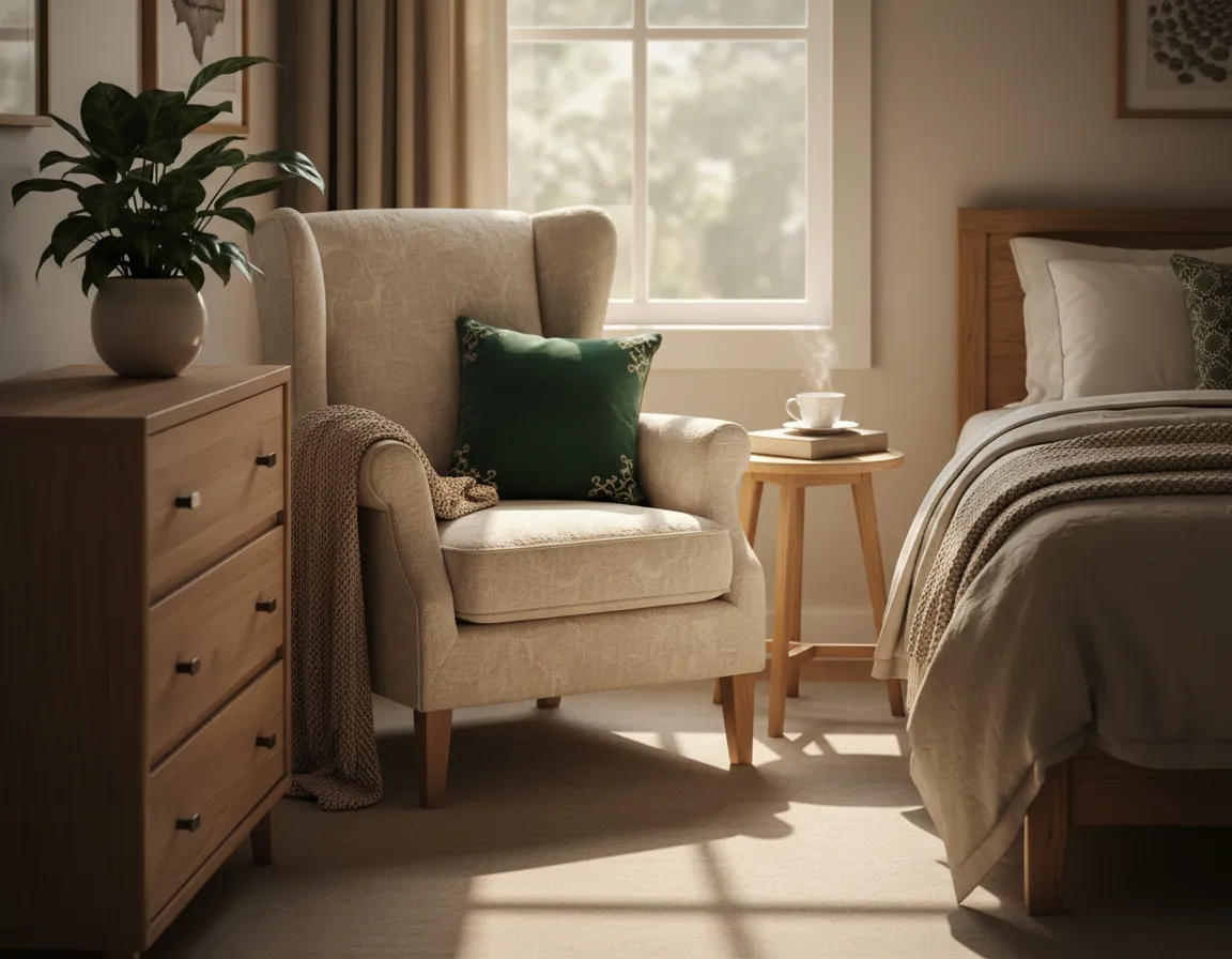 Seniors enjoying an elegant high-art lifestyle in a warm, boutique setting