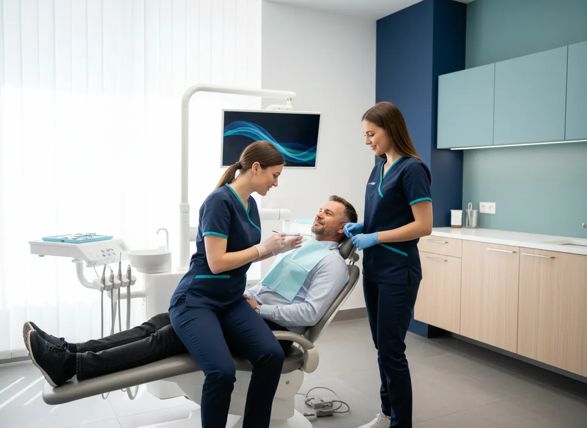 Dentist working on a patient