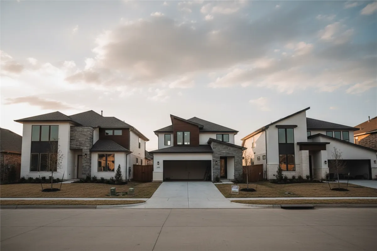 Abstract illustration of a blueprint and home outline, symbolizing real estate planning and guidance, with gold accent lines and a neutral background.
