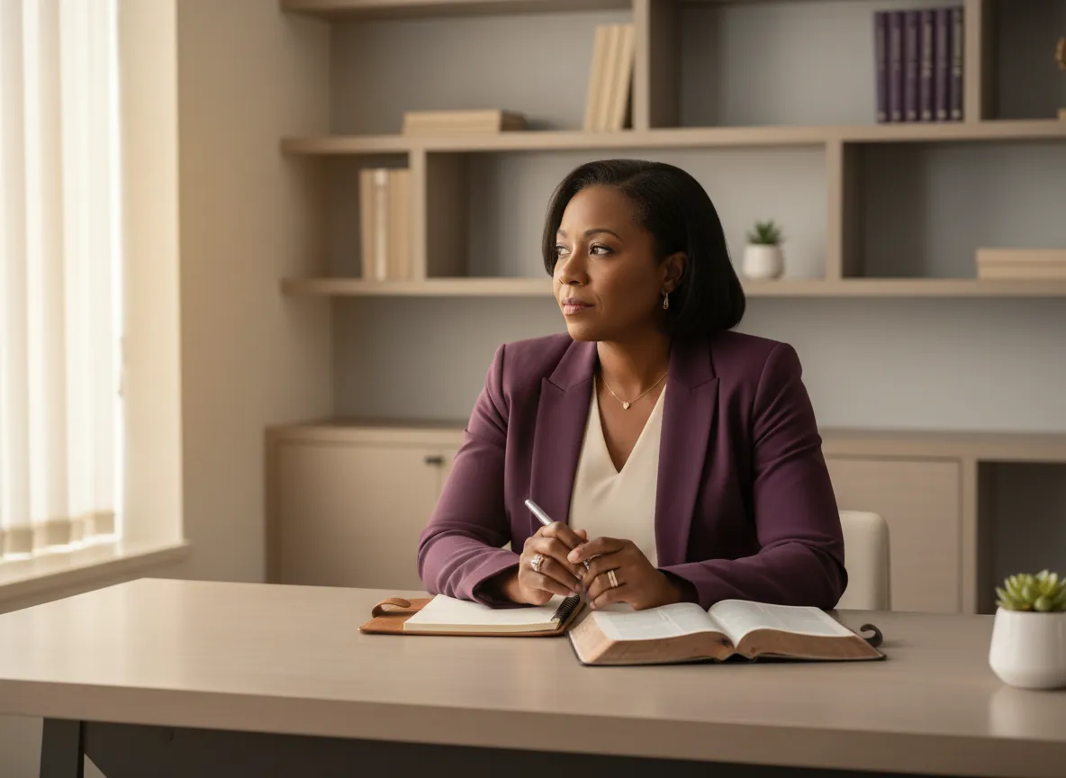 Leader studying biblical leadership principles